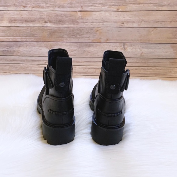 UGG Stockton Black Leather Ankle Boots - Picture 6 of 8